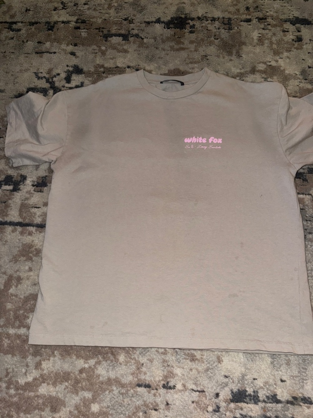 Women’s WHITEFOX Crew Neck T‑Shirt in Beige and Pink